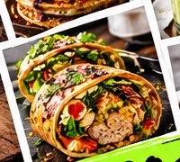 Wrap recheado com frango e legumes
